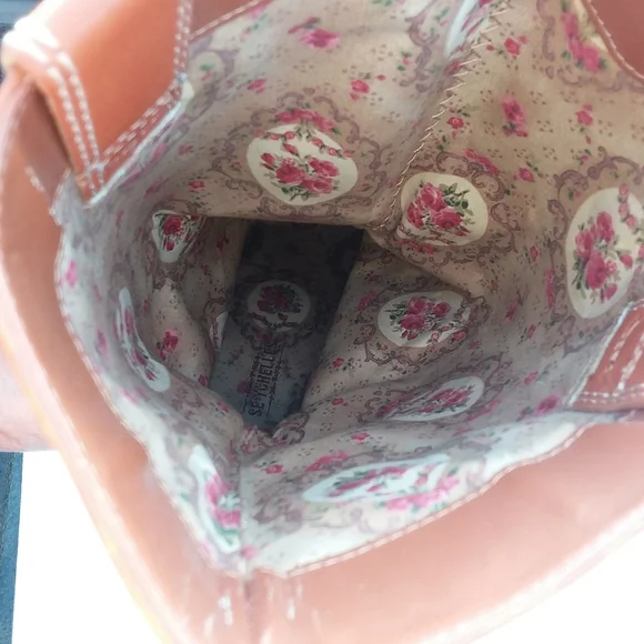 Seychelles Tan Heeled Boots with Floral Embroidery 9 - Picture 7 of 9